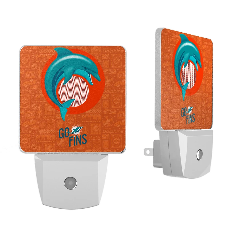 Miami Dolphins 2024 Illustrated Limited Edition Nightlight Two-Pack