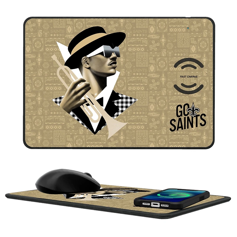 New Orleans Saints 2024 Illustrated Limited Edition Wireless Charger and Mouse Pad