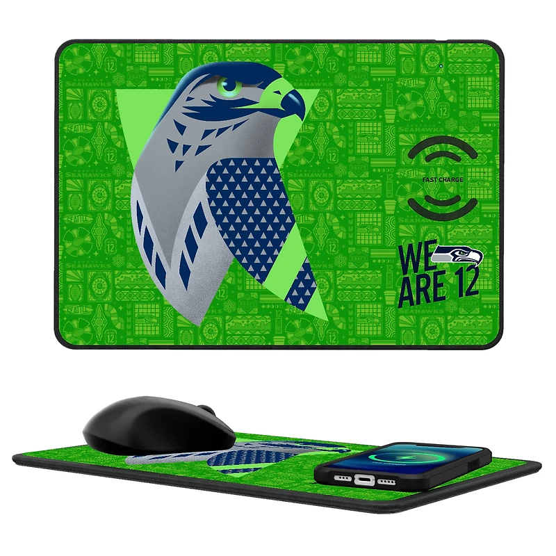 Seattle Seahawks 2024 Illustrated Limited Edition Wireless Charger and Mouse Pad