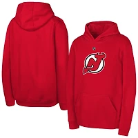 Youth Red New Jersey Devils Primary Logo Pullover Hoodie