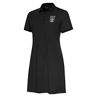 Women's Antigua  Black Austin FC White Logo Play Through Polo Dress