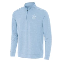 Men's Antigua  Light Blue Houston Dynamo FC White Logo Bright Quarter-Zip Top