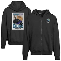 Men's Levelwear Black Tampa Bay Rays Uphill Cooperstown Collection Core Logo Full-Zip Hoodie