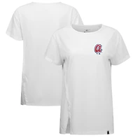 Women's Levelwear White Atlanta Braves Influx Cooperstown Core Logo T-Shirt