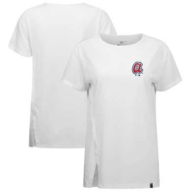 Women's Levelwear White Atlanta Braves Influx Cooperstown Core Logo T-Shirt