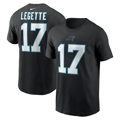 Men's Nike Xavier Legette Black Carolina Panthers  Name & Number T-Shirt