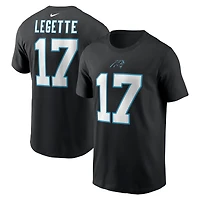 Men's Nike Xavier Legette Black Carolina Panthers  Name & Number T-Shirt