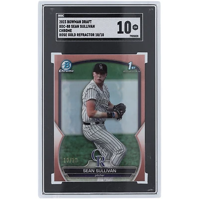 Sean Sullivan Colorado Rockies 2023 Bowman Chrome Draft 1st Bowman Rose Gold #BDC-88 #10/10 SGC Authenticated 10 Card