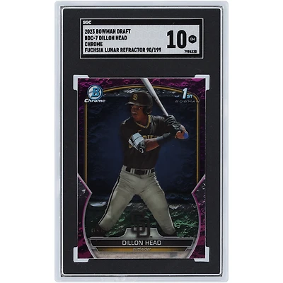 Dillon Head San Diego Padres 2023 Bowman Chrome Draft 1st Bowman Fuchsia Lunar #BDC-7 #90/199 SGC Authenticated 10 Card