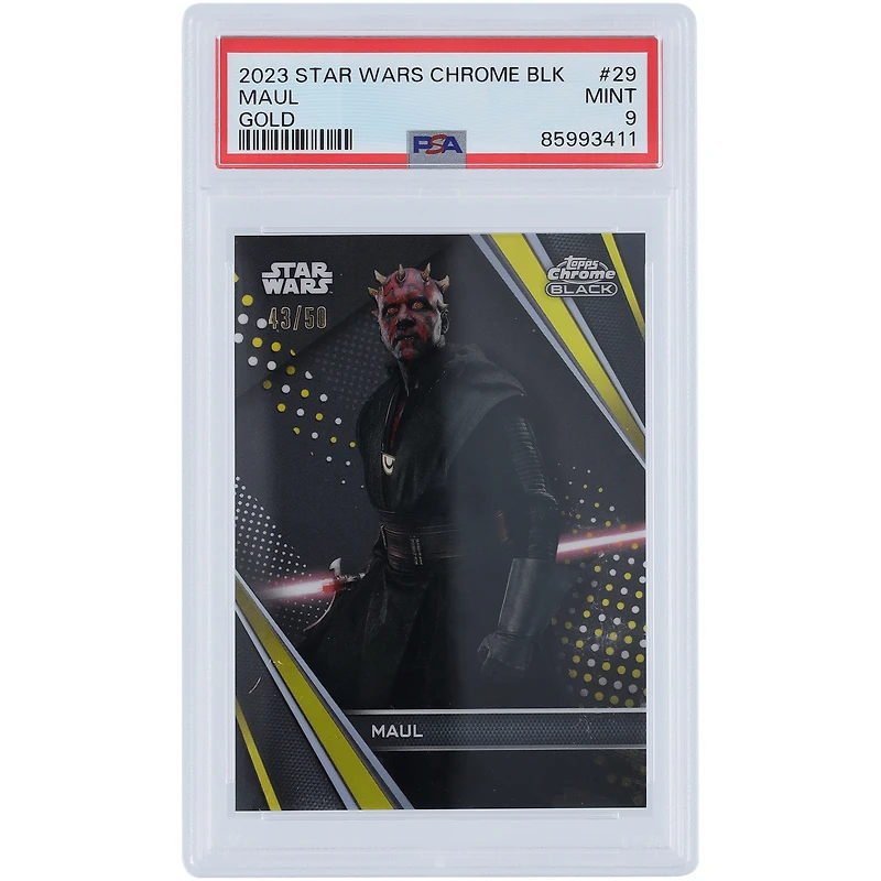 Darth Maul 2023 Topps Star Wars Chrome Black Gold Refractor #29 #43/50 PSA Authenticated 9 Card