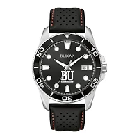 Men's Bulova Black Boston University Corporate Collection Leather Strap Watch