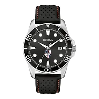 Men's Bulova Black Catholic University Cardinals Corporate Collection Leather Strap Watch
