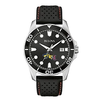 Men's Bulova Black Drexel Dragons Corporate Collection Leather Strap Watch