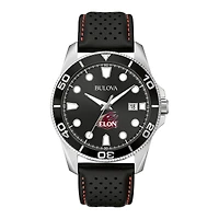Men's Bulova Black Elon Phoenix Corporate Collection Leather Strap Watch