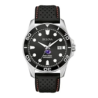 Men's Bulova Black High Point Panthers Corporate Collection Leather Strap Watch