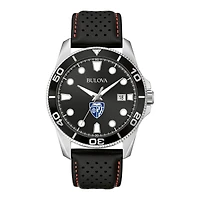 Men's Bulova Black Johns Hopkins Blue Jays Corporate Collection Leather Strap Watch