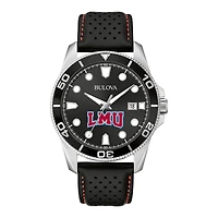 Men's Bulova Black Loyola Marymount Lions Corporate Collection Leather Strap Watch