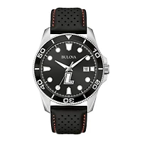 Men's Bulova Black Loyola Greyhounds Corporate Collection Leather Strap Watch