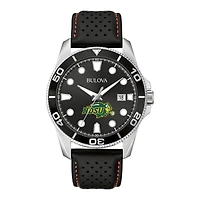 Men's Bulova Black NDSU Bison Corporate Collection Leather Strap Watch