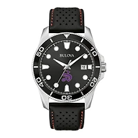 Men's Bulova Black Sewanee Tigers Corporate Collection Leather Strap Watch