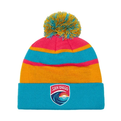Blue San Diego Wave FC Cuffed Knit Hat with Pom