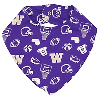 ZooZatz Purple Washington Huskies All Over Print Baby Bib