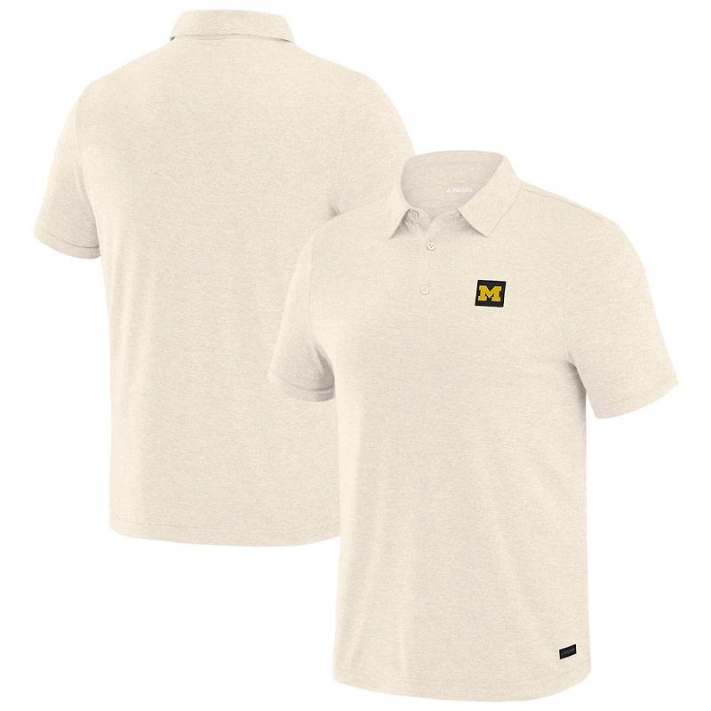 Men's J. Palmer Tan Michigan Wolverines Four Down Polo