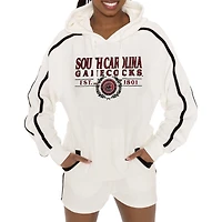 Women's Gameday Couture Cream South Carolina Gamecocks Down, Set, Go Pullover Hoodie and Shorts Set