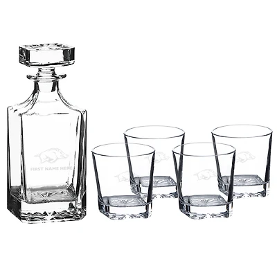 Arkansas Razorbacks Five-Piece Personalized Decanter Set