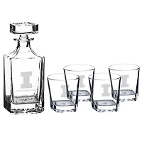 Illinois Fighting Illini Five-Piece Personalized Decanter Set