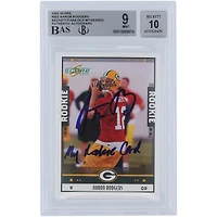 Aaron Rodgers Green Bay Packers Autographed 2005 Score #352 Beckett Fanatics Witnessed Authenticated 9/10 Rookie Card with "My Rookie Card" Inscription