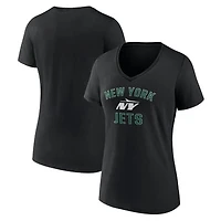 Women's Black New York Jets Victory Arch V-Neck T-Shirt