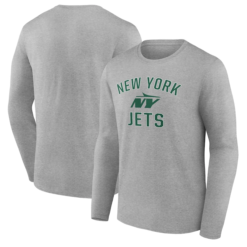 Men's Gray New York Jets Victory Arch Long Sleeve T-Shirt