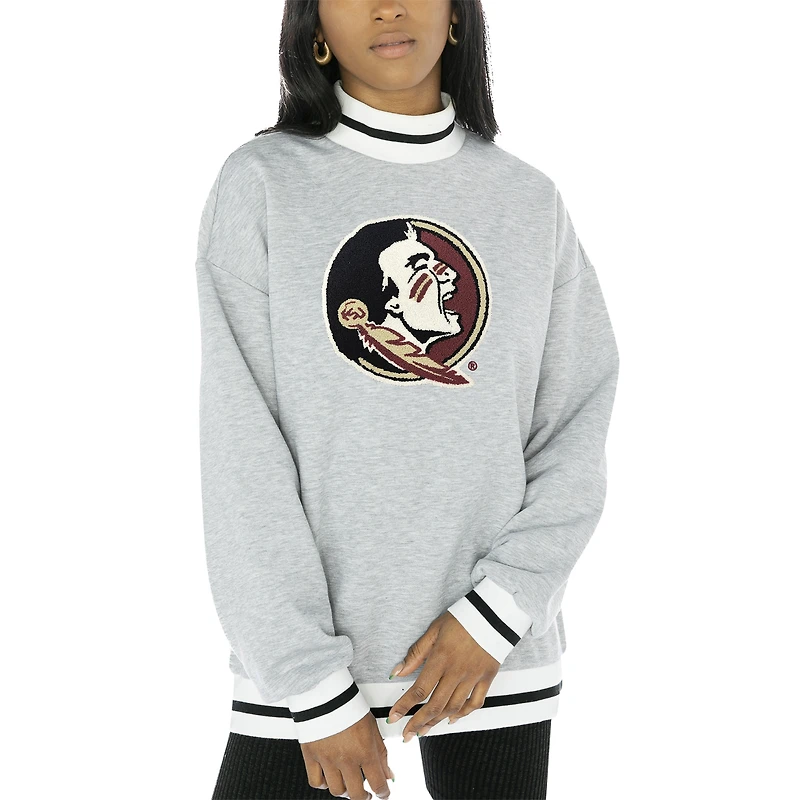 Women's Gameday Couture Gray Florida State Seminoles In It To Win It Sporty Pullover Sweatshirt
