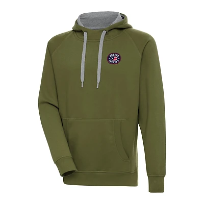 Men's Antigua Olive NASCAR Salutes Victory Pullover Hoodie