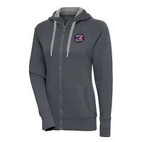 Women's Antigua  Charcoal NASCAR Salutes Victory Full-Zip Hoodie