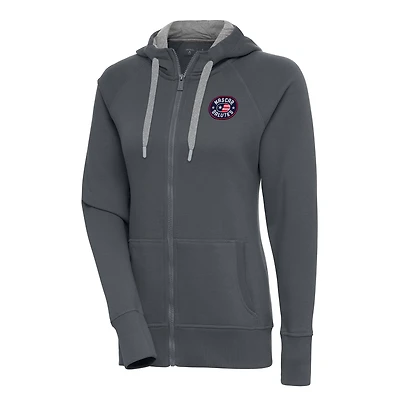 Women's Antigua Charcoal NASCAR Salutes Victory Full-Zip Hoodie