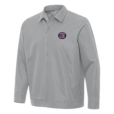 Men's Antigua  Gray NASCAR Salutes Pivot Full-Zip Jacket