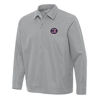 Men's Antigua  Gray NASCAR Salutes Pivot Full-Zip Jacket