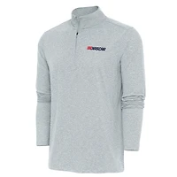 Men's Antigua  Heather Gray NASCAR Patriotic Hunk Quarter-Zip Pullover Top
