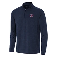 Men's Antigua  Heather Navy NASCAR Salutes Bright Quarter-Zip Pullover Top
