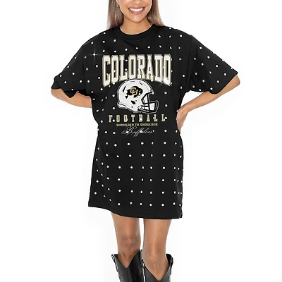 Women's Gameday Couture Black Colorado Buffaloes Allover Rhinestone T-Shirt Dress