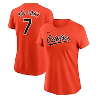 Women's Nike Jackson Holliday Orange Baltimore Orioles Fuse Name & Number T-Shirt