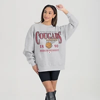 Women's Gameday Couture Gray Washington State Cougars Basketball Premium Fleece Drop Pullover Sweatshirt