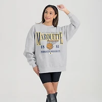 Women's Gameday Couture Gray Marquette Golden Eagles Basketball Premium Fleece Drop Pullover Sweatshirt