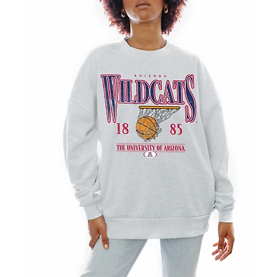 Women's Gameday Couture Gray Arizona Wildcats Basketball Premium Fleece Drop Pullover Sweatshirt