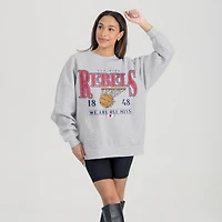 Women's Gameday Couture Gray Ole Miss Rebels Basketball Premium Fleece Drop Pullover Sweatshirt