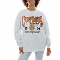 Women's Gameday Couture Gray Oklahoma State Cowboys Basketball Premium Fleece Drop Pullover Sweatshirt