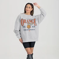 Women's Gameday Couture Gray Syracuse Orange Basketball Premium Fleece Drop Pullover Sweatshirt