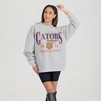 Women's Gameday Couture Gray Florida Gators Basketball Premium Fleece Drop Pullover Sweatshirt